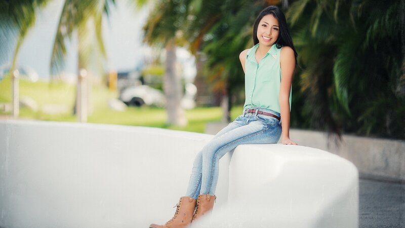 woman sitting on a bench