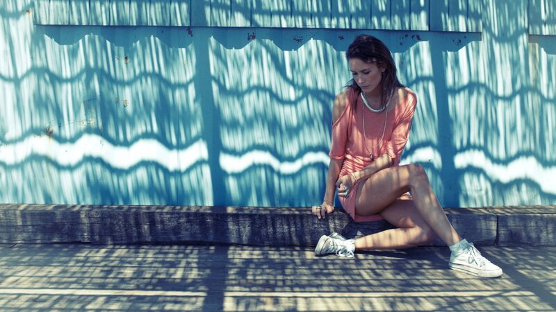 woman sitting on a bench