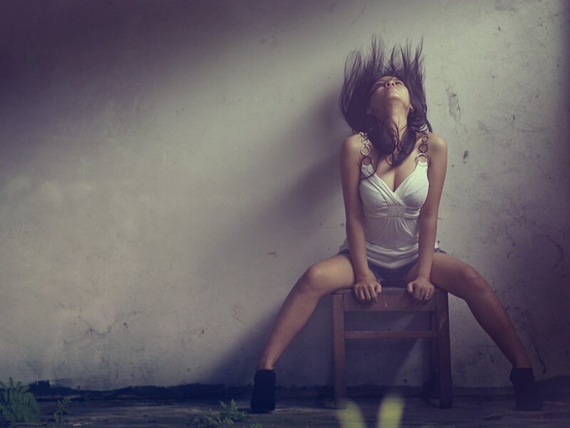 woman sitting on a chair