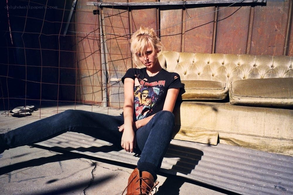 woman sitting on a couch