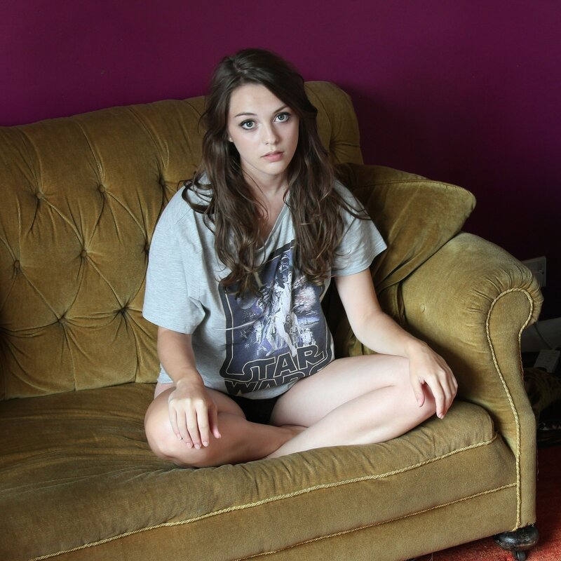 woman sitting on a couch