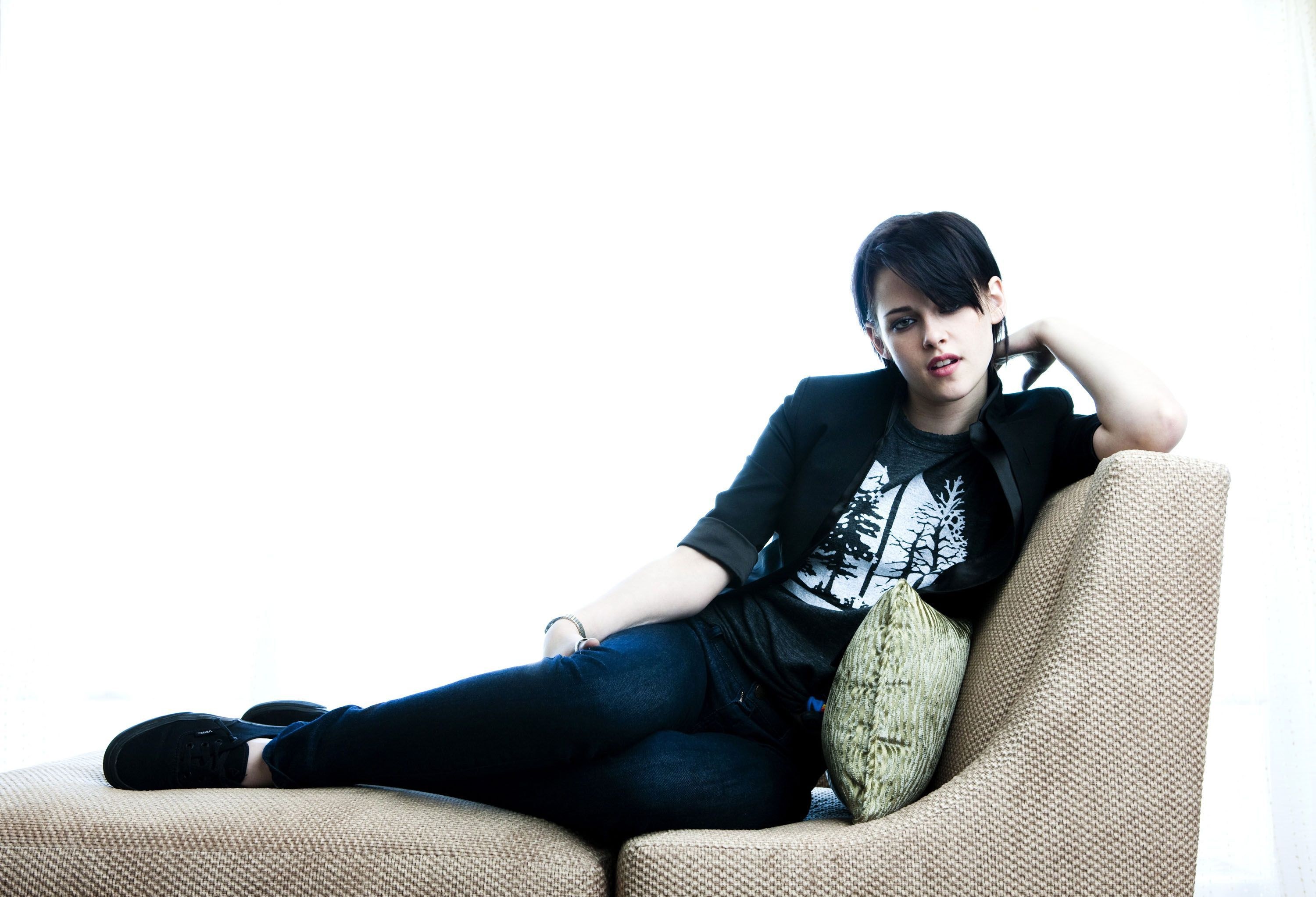 woman sitting on a couch