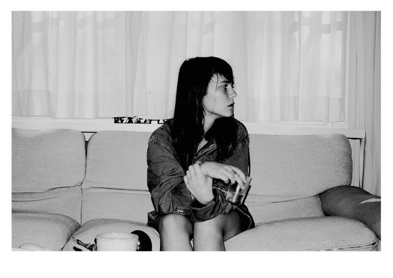 woman sitting on a couch