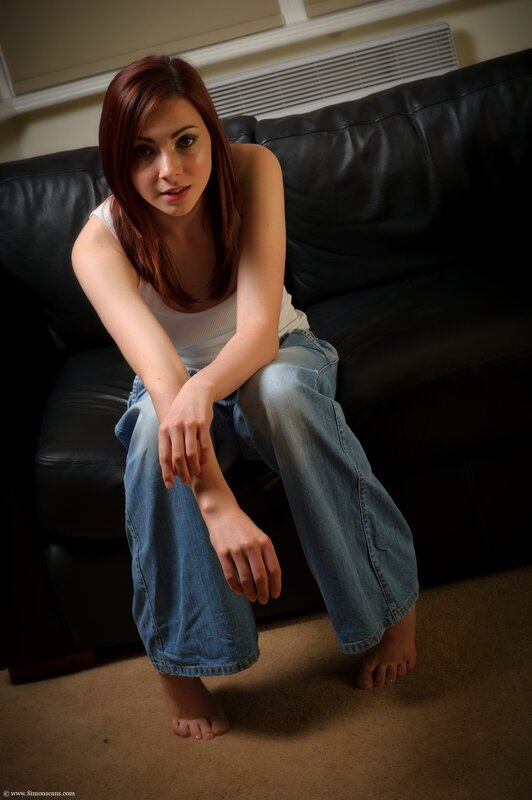 woman sitting on a couch