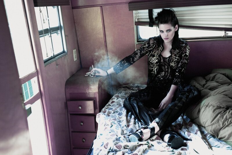 Woman Sitting on Bed — Black, Dramatic, Photograph, Cigarette