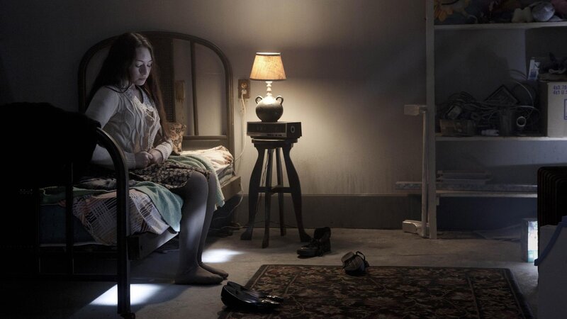 Woman Sitting on Bed — Black, Somber, Night
