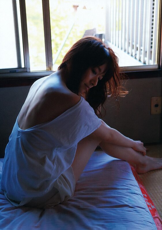 Woman Sitting on Bed — Blue, Calm, Morning, Photograph