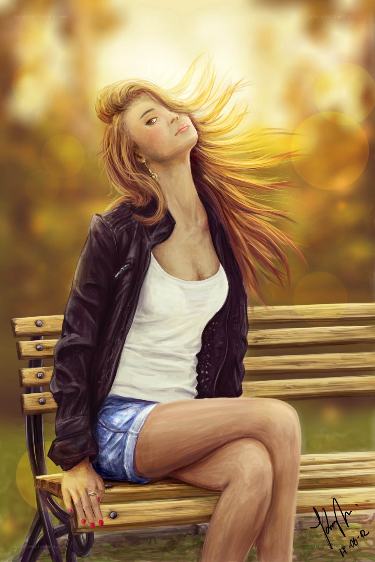 woman sitting on bench