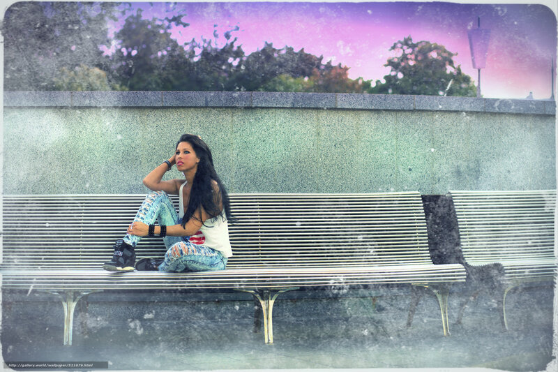 woman sitting on bench