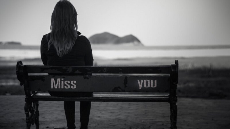 Woman Sitting on Bench — Black, Melancholic, Photograph, Ocean
