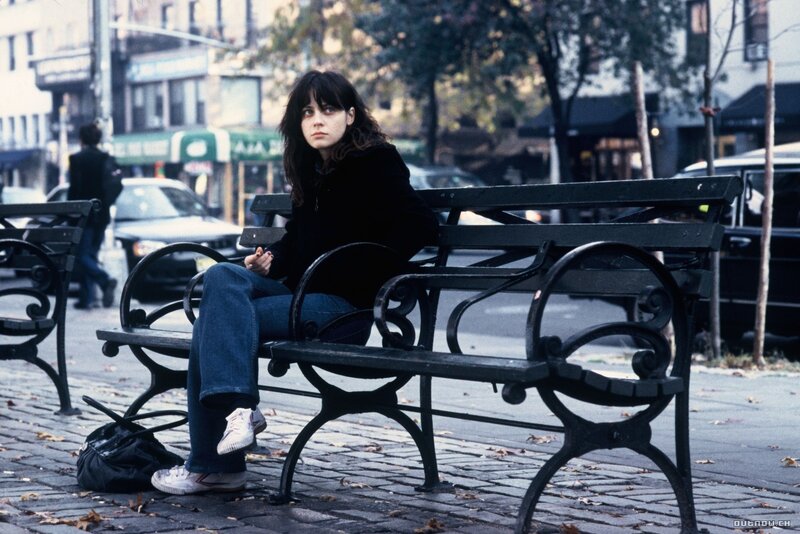 Woman Sitting on Bench — Black, Somber, Autumn