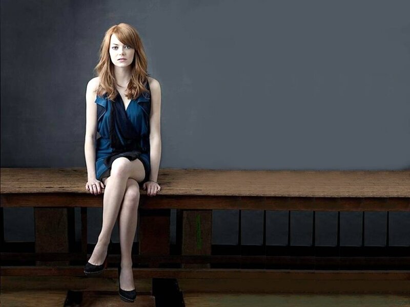 Woman Sitting on Bench — Blue, Neutral
