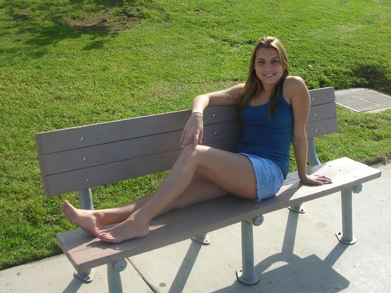 Woman Sitting on Bench — Green, Relaxed, Afternoon, Photograph, Grass