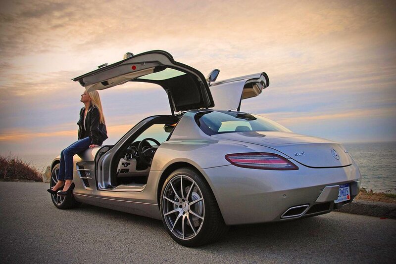 Woman Sitting on Car — Silver, Serene