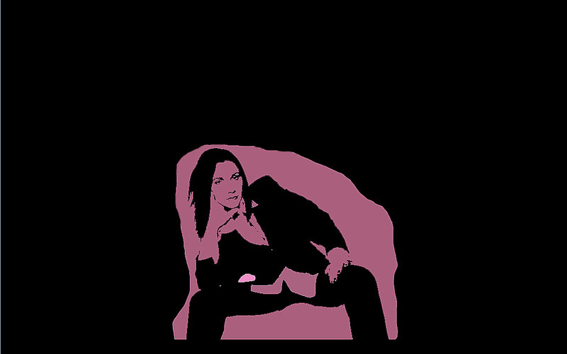 Woman Sitting on Chair — Black, Contemplative, Vector Art