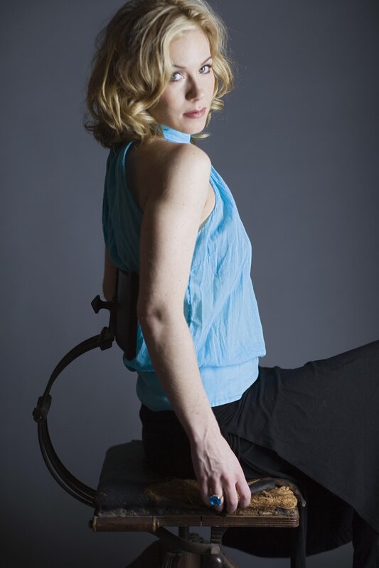 Woman Sitting on Chair — Blue, Dramatic, Photograph, Ring