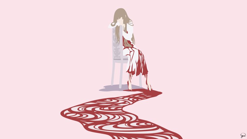 Woman Sitting on Chair — Pink, Dramatic