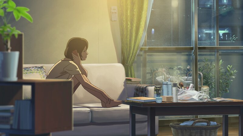 Woman Sitting on Couch — Beige, Calm