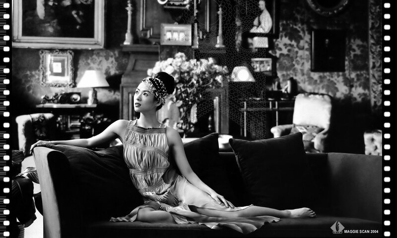 Woman Sitting on Couch — Black, Dramatic, Photograph, Lamp