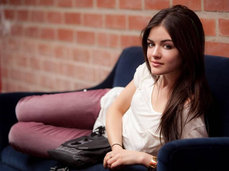 Woman Sitting on Couch — Blue, Relaxed