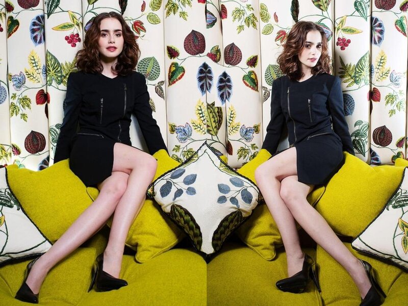 Woman Sitting on Couch — Yellow, Stylish