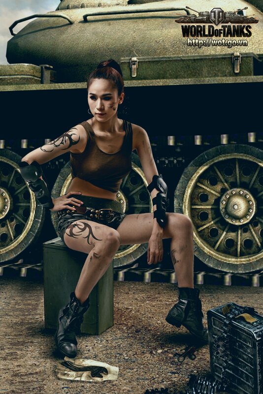 Woman Sitting on Crate — Green