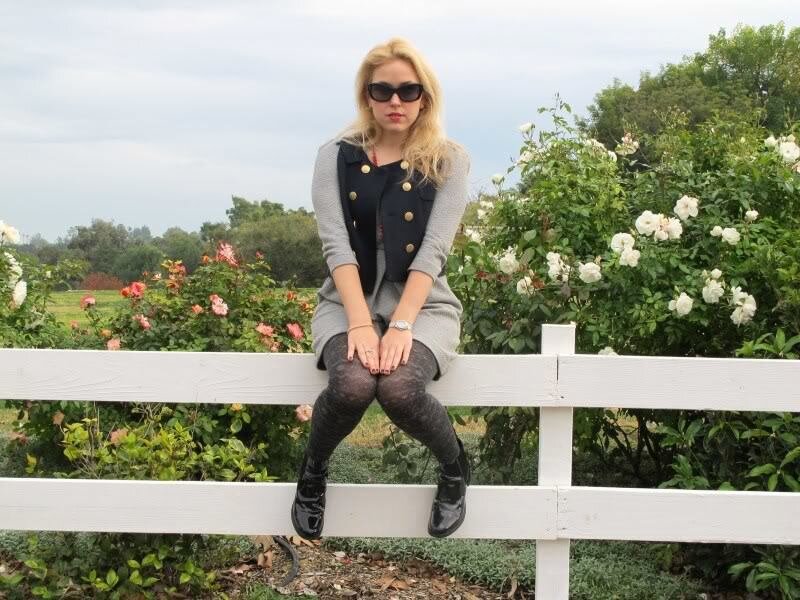 Woman Sitting on Fence — White