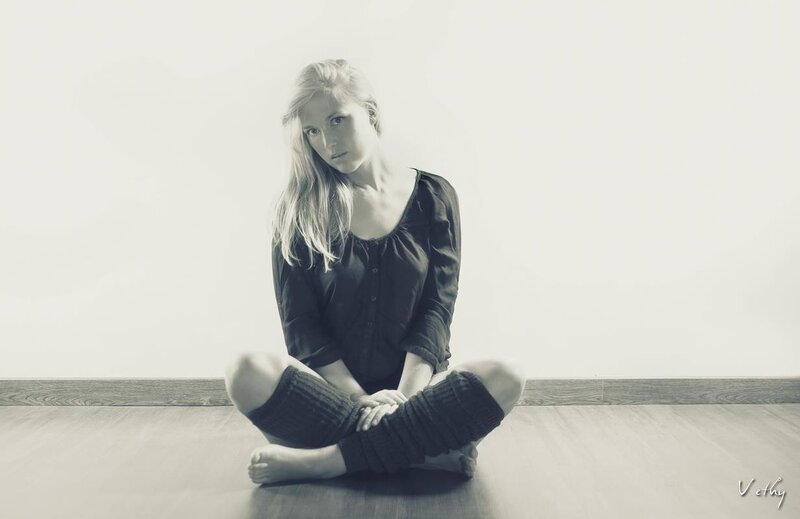 woman sitting on floor