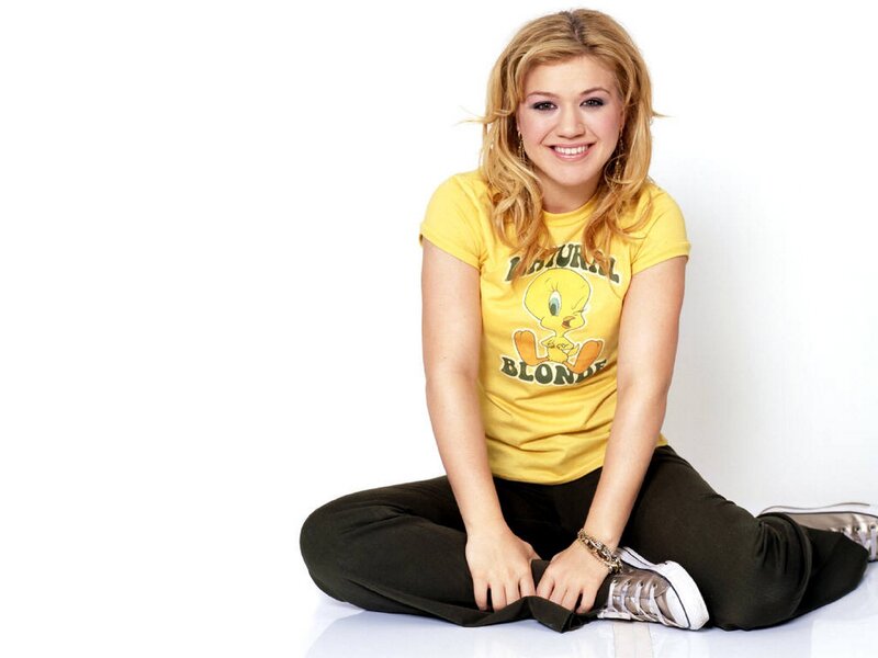 Woman Sitting on Floor — Yellow, Happy
