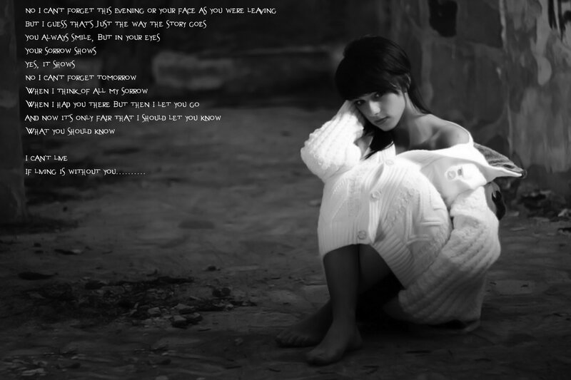 Woman Sitting on Ground — Black, Melancholic, Photograph