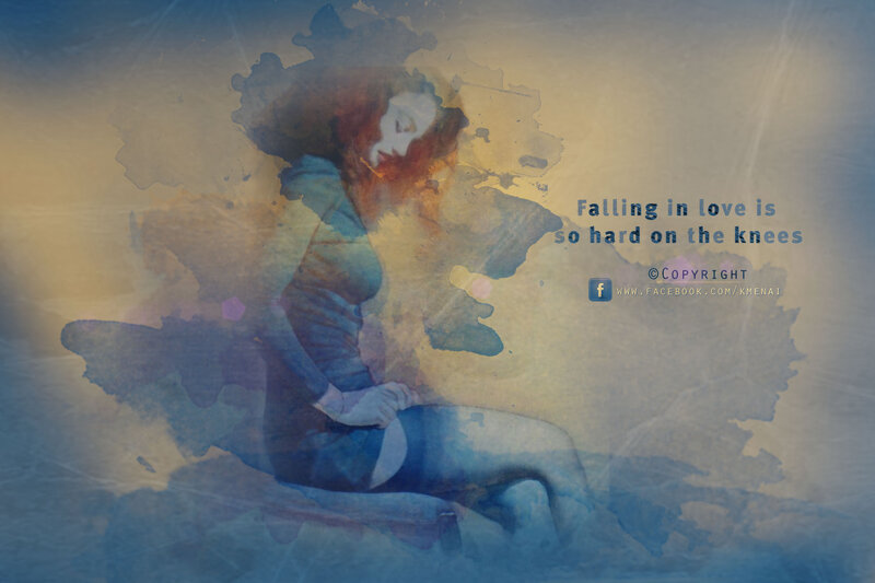 Woman Sitting on Ground — Blue, Melancholic