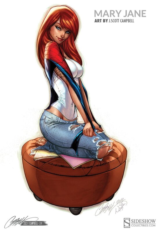 Woman Sitting on Ottoman — Red
