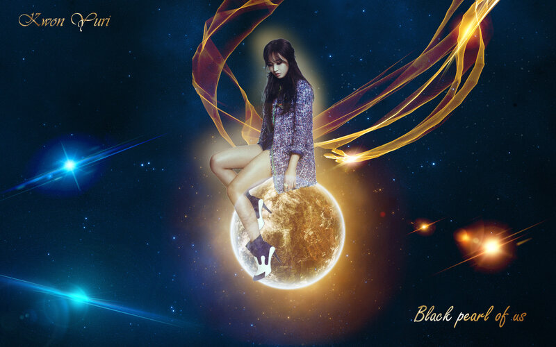 Woman Sitting on Planet