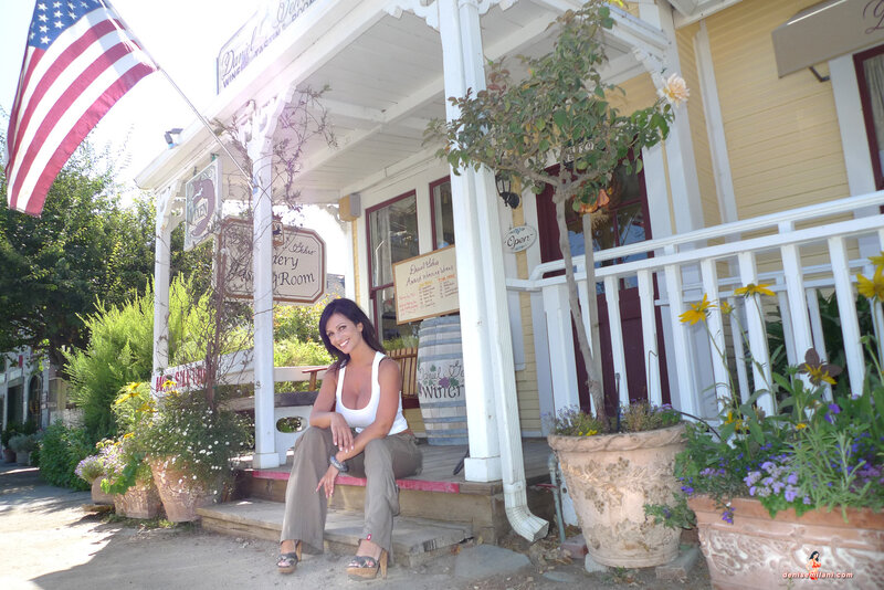 Woman Sitting on Porch — Yellow