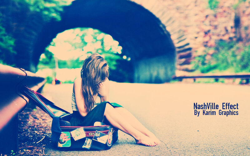 Woman Sitting on Road — Blue