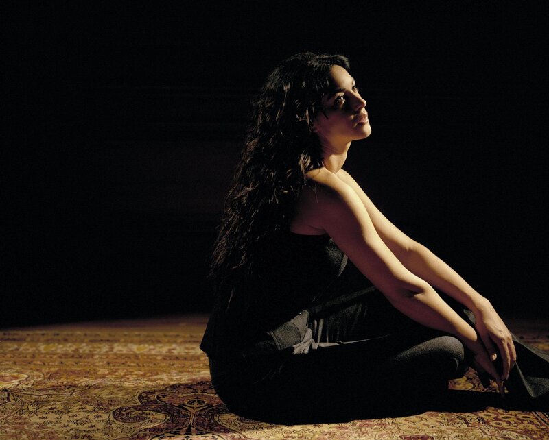 Woman Sitting on Rug — Black