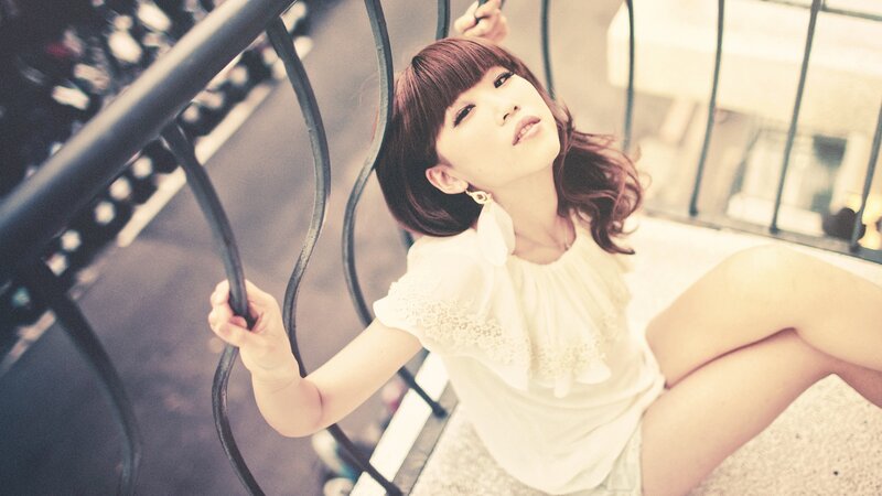 woman sitting on stairs