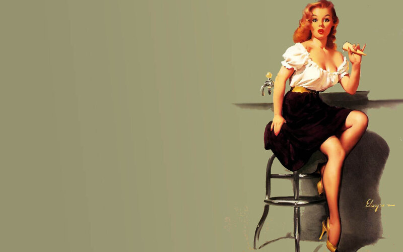 Woman Sitting on Stool — Green, Playful