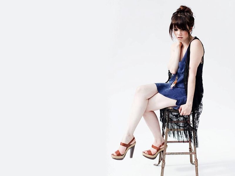 Woman Sitting on Stool — White, Neutral, Photograph, Dress