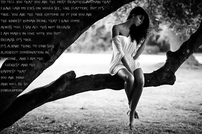 Woman Sitting on Tree Branch — Black