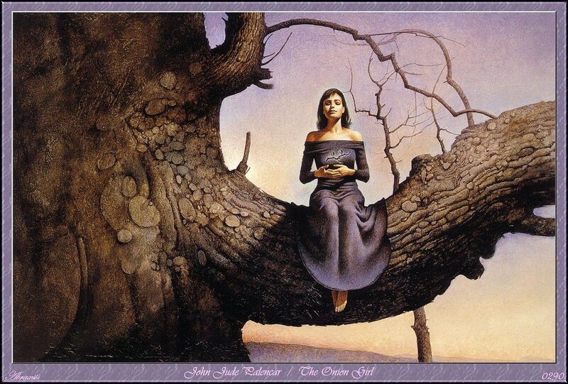 Woman Sitting on Tree Branch — Brown