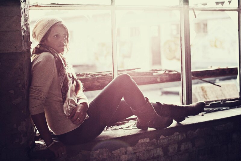 Woman Sitting on Windowsill — Brown, Contemplative, Afternoon, Photograph, Window