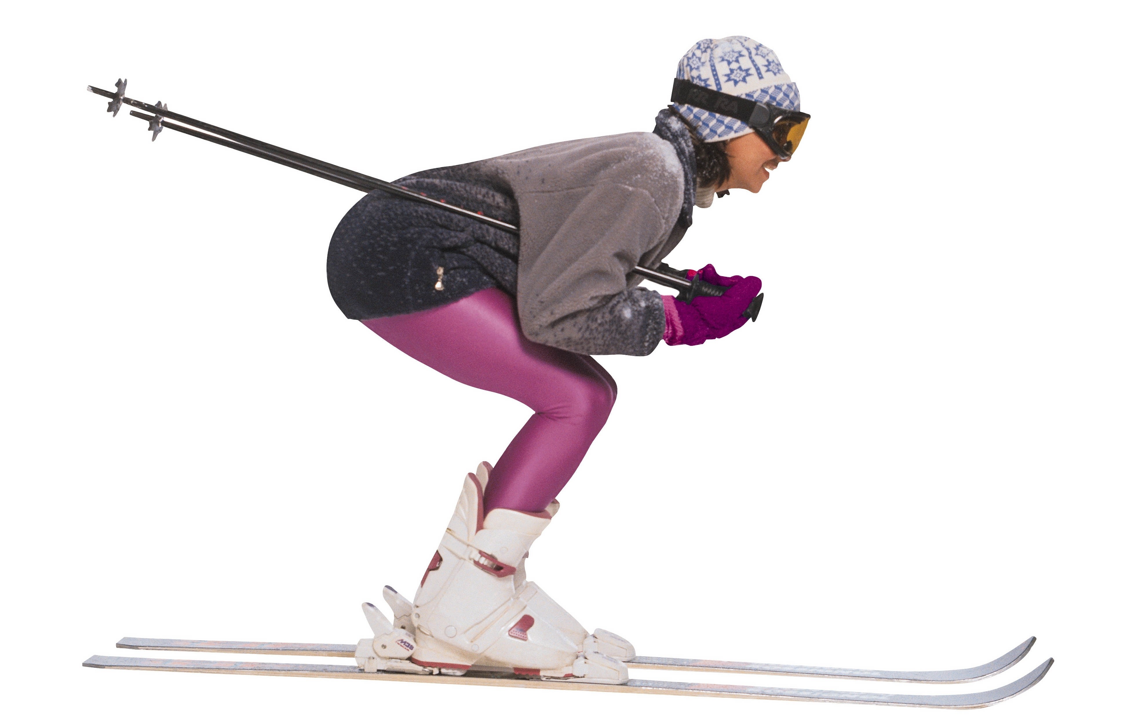 woman skiing in winter gear
