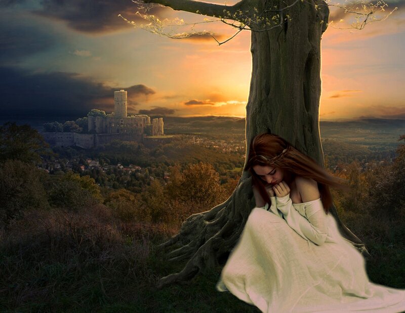 Woman Sleeping by Tree