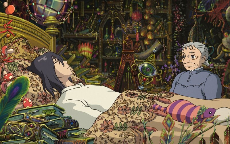 woman sleeping in a magical room