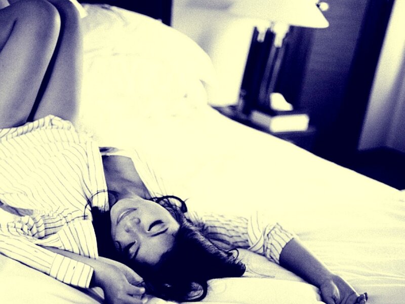 woman sleeping in bed