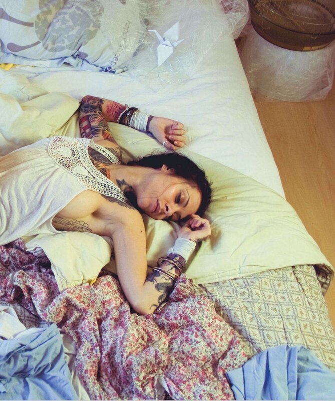 woman sleeping in bed