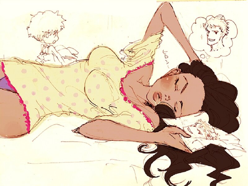 Woman Sleeping in Bed — Yellow, Peaceful