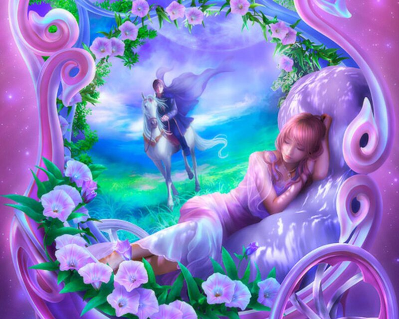 Woman Sleeping in Carriage — Purple