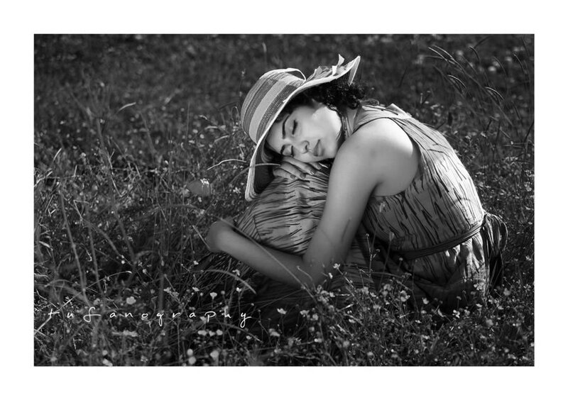 Woman Sleeping in Field — Black